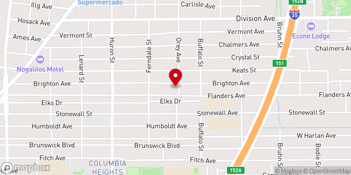 Map showing location of Nueva Vida Apostolic Church