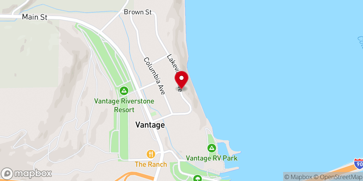 Map showing location of Vantage