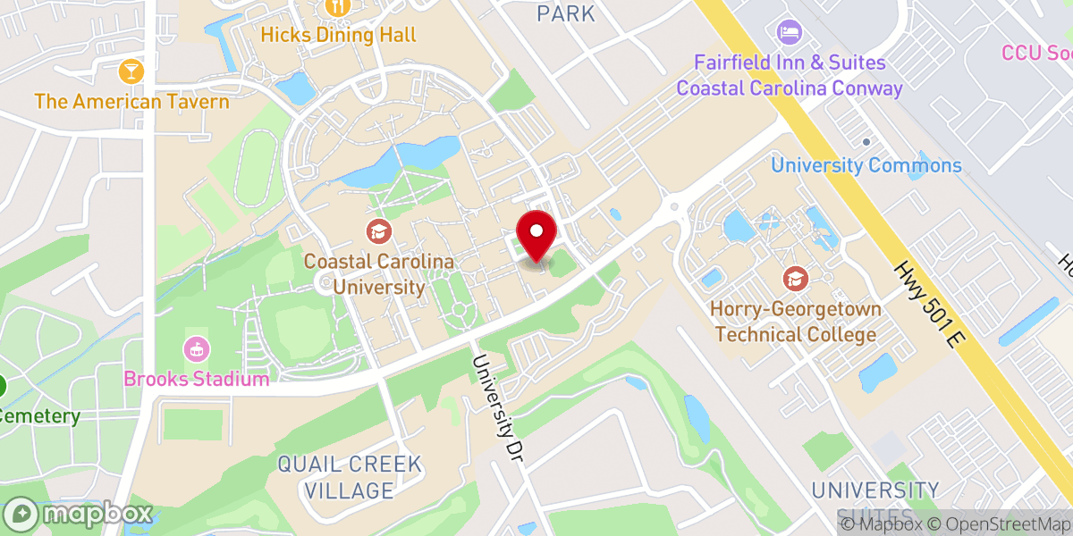 Map showing location of Conway Methodist Church