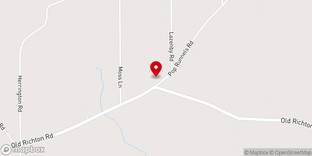 Map showing location of Petal Independent Baptist Church