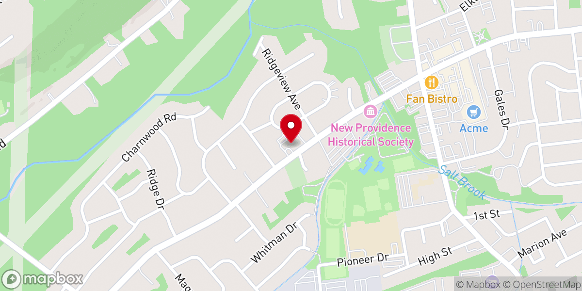 Map showing location of New Providence United Methodist Church