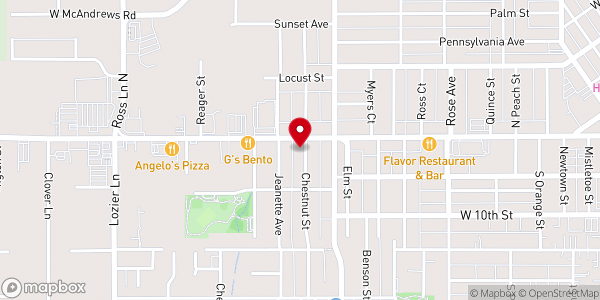 Map showing location of West Main Church of Christ