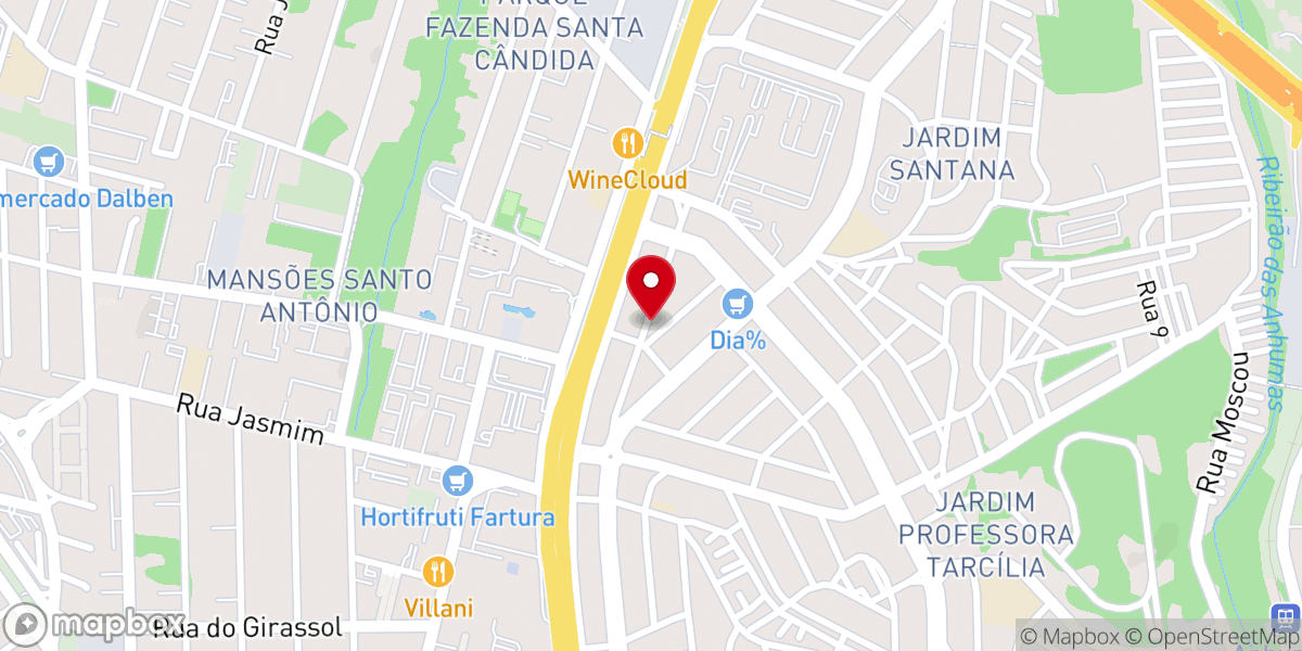 Map showing location of Paróquia Sant'Ana de Campinas