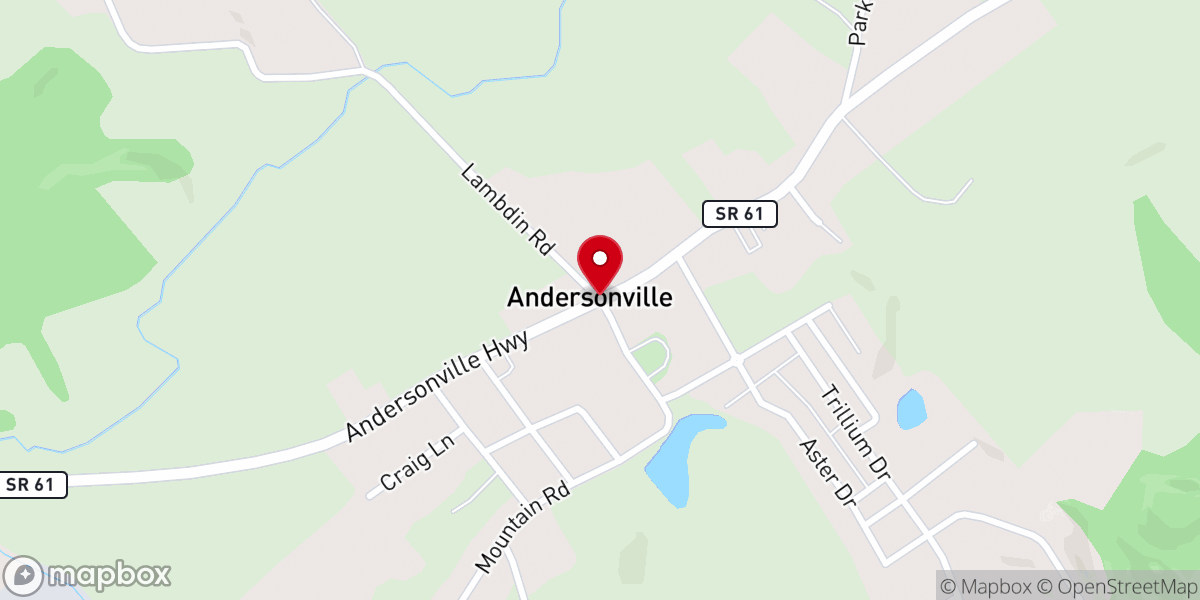 Map showing location of Andersonville
