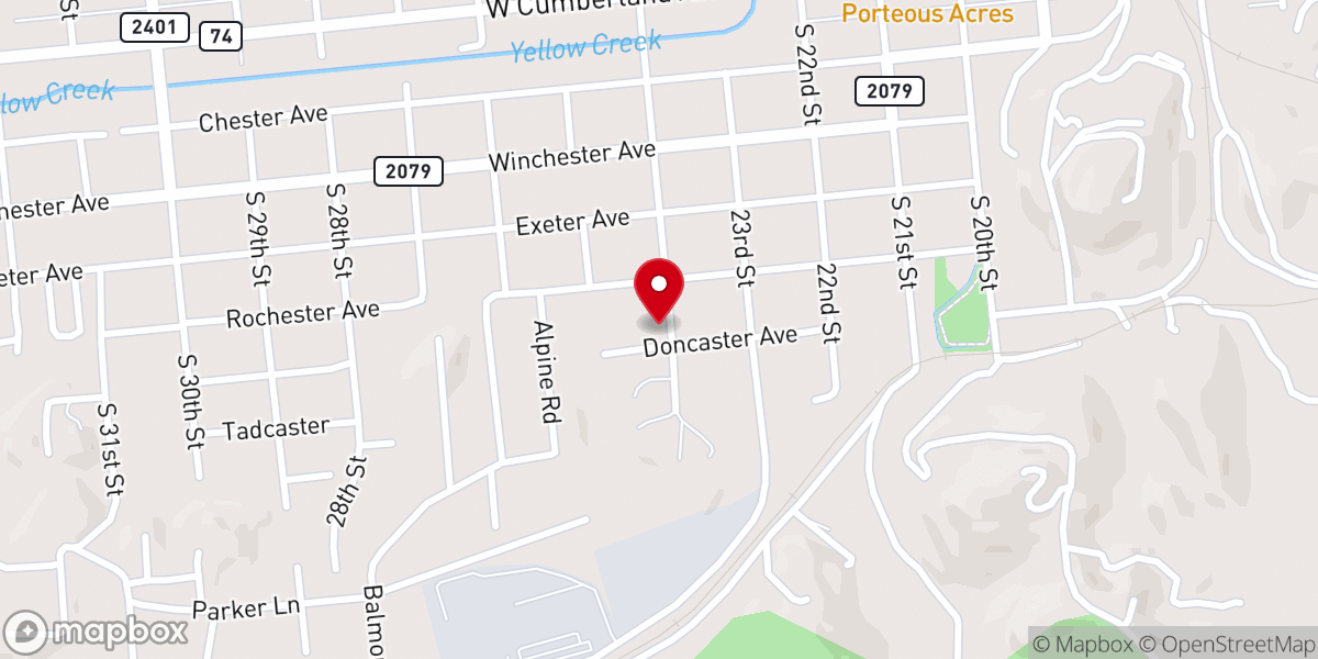 Map showing location of Southside Baptist Church