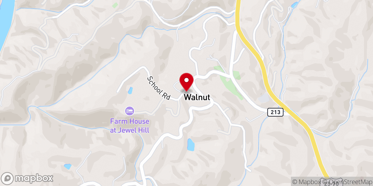 Map showing location of Walnut Missionary Baptist Church