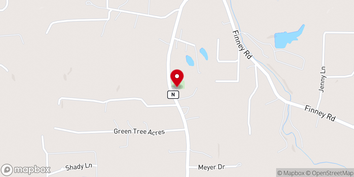 Map showing location of Mt Olive United Methodist Church