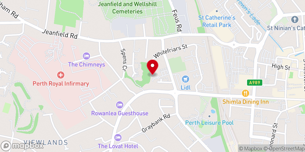 Map showing location of Perth Christian Fellowship