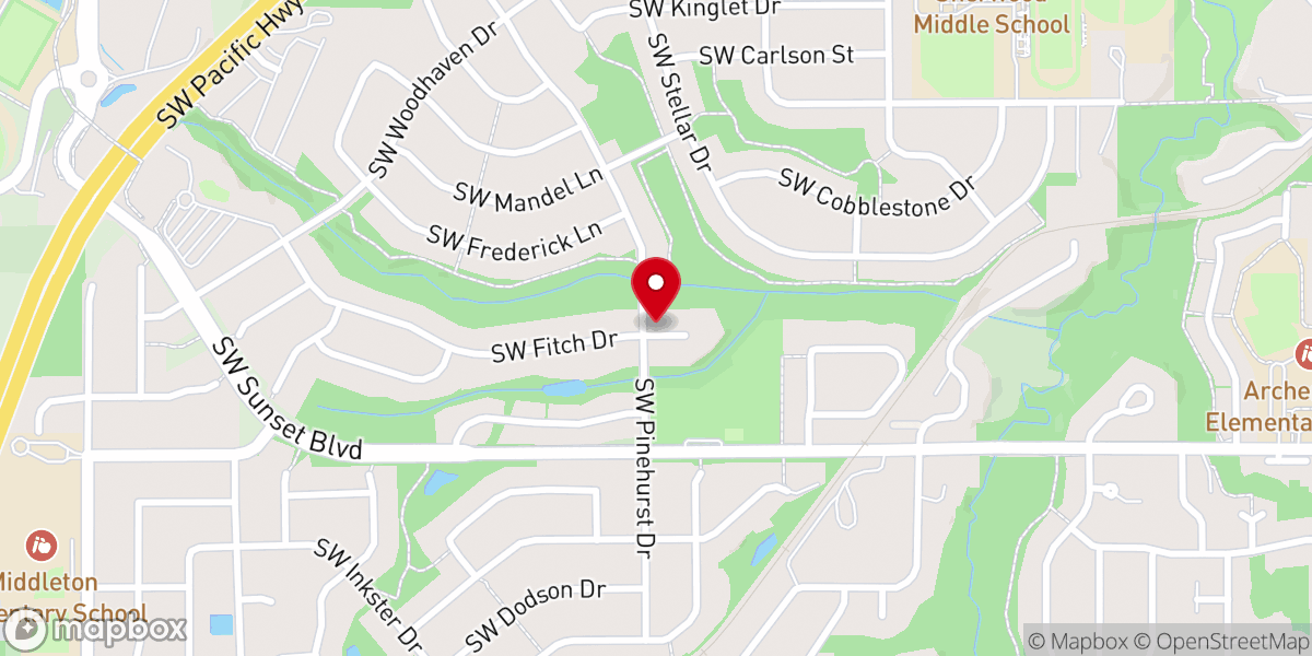 Map showing location of Timberline Baptist Church