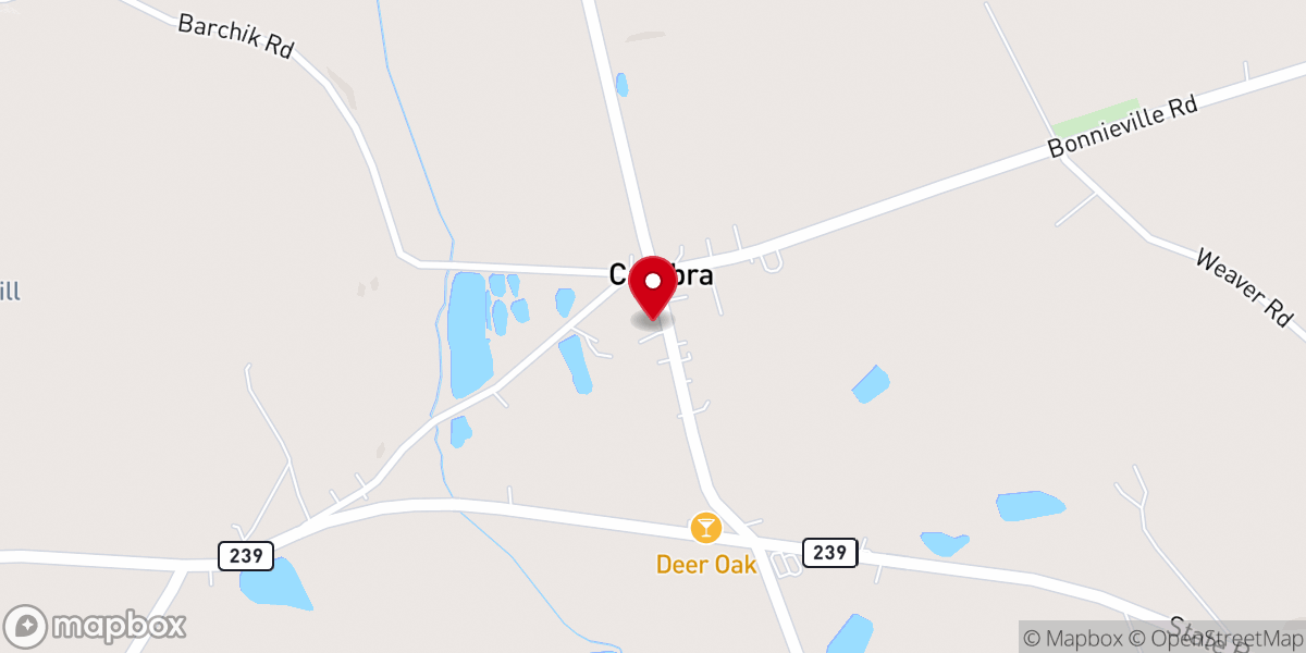 Map showing location of Cambra Christian Church