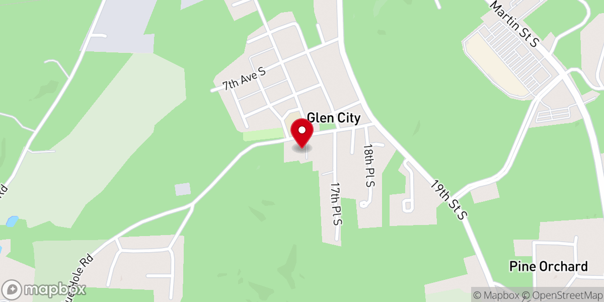 Map showing location of Rocky Zion Baptist Church