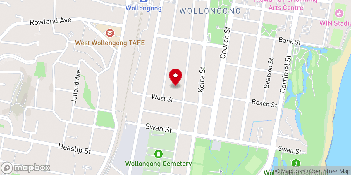 Map showing location of St John the Baptist Serbian Orthodox Church
