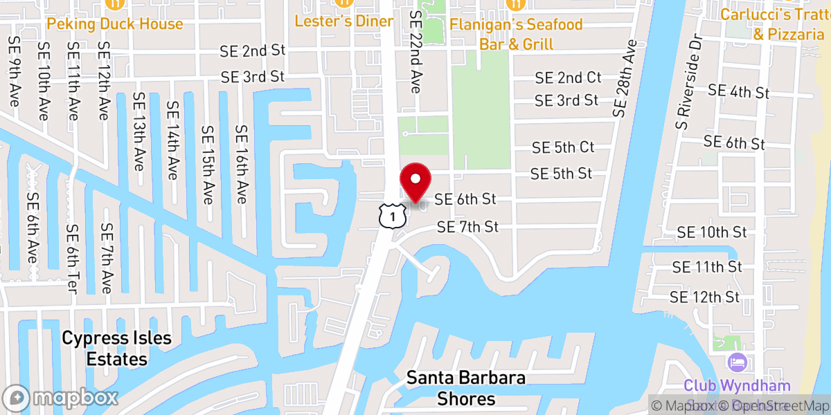 Map showing location of Church of Christ Sixth Street - Pompano Beach