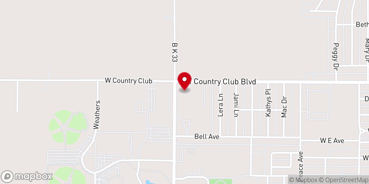 Map showing location of Grandview Assembly-God Church