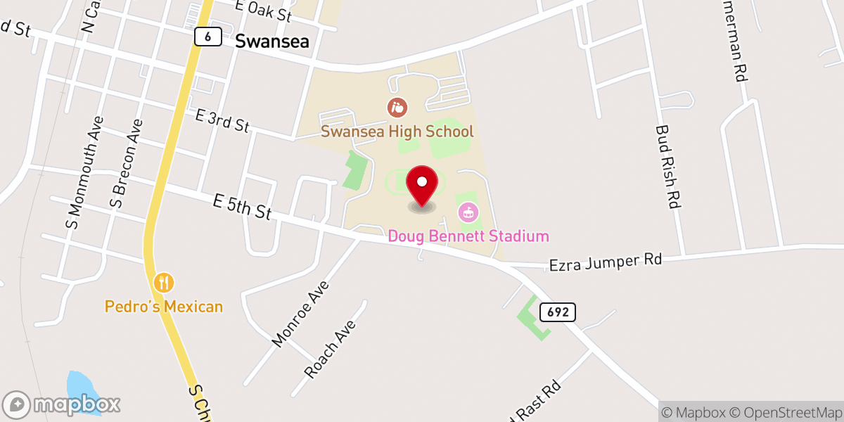Map showing location of MT Pleasant Baptist Church of Swansea