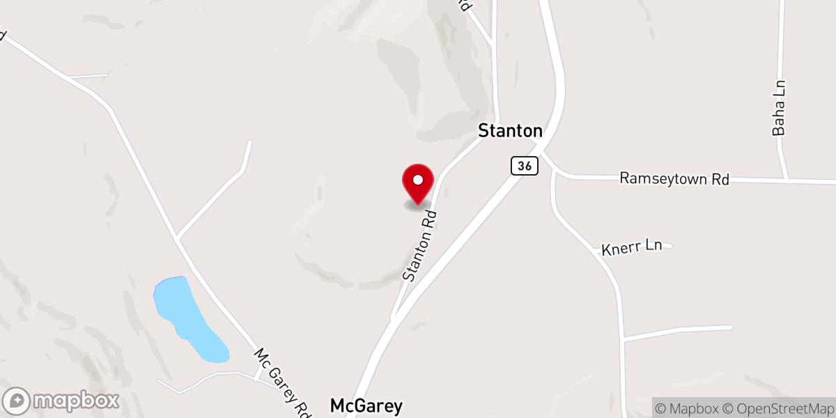Map showing location of Stanton United Methodist Church