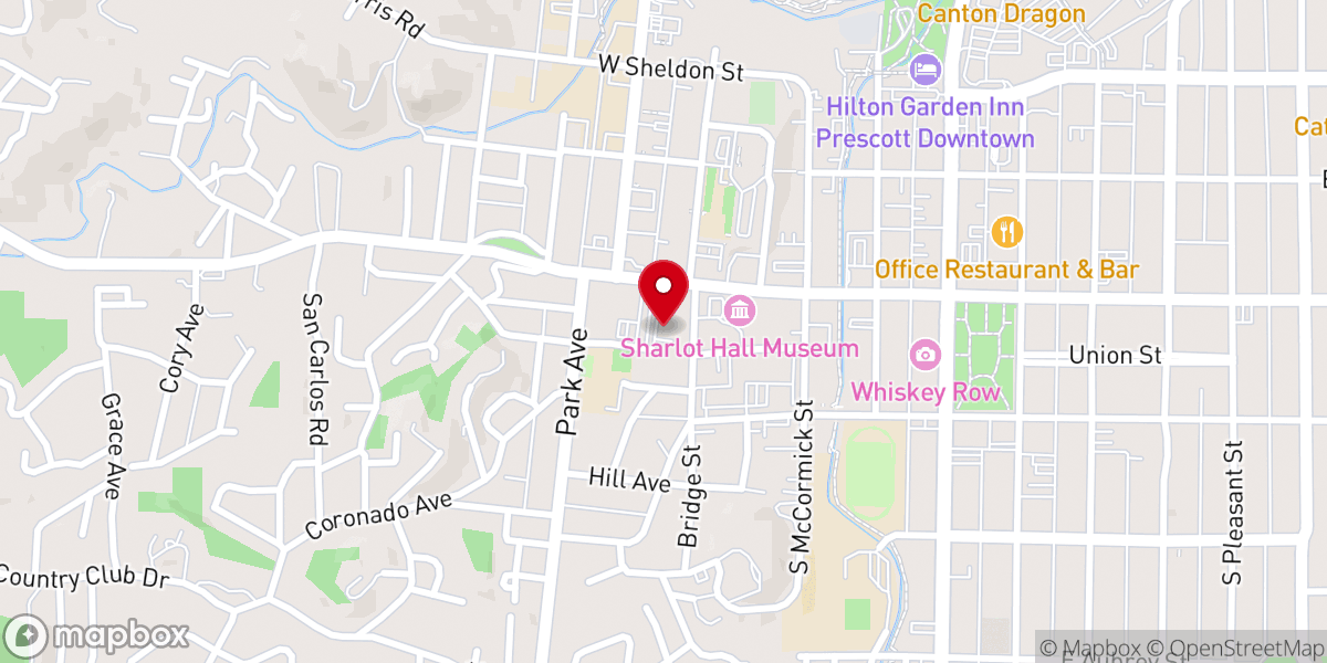 Map showing location of Prescott United Methodist Church