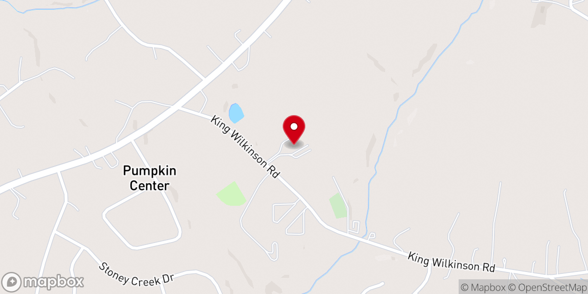 Map showing location of Gloryland Baptist Church