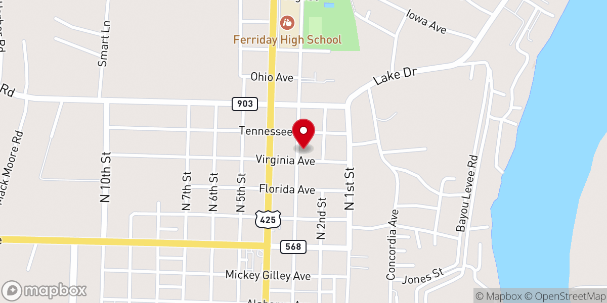 Map showing location of First Presbyterian Church