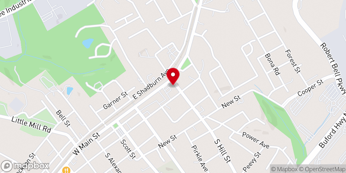 Map showing location of Buford First United Methodist Church