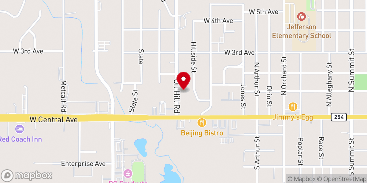 Map showing location of First Southern Baptist Church