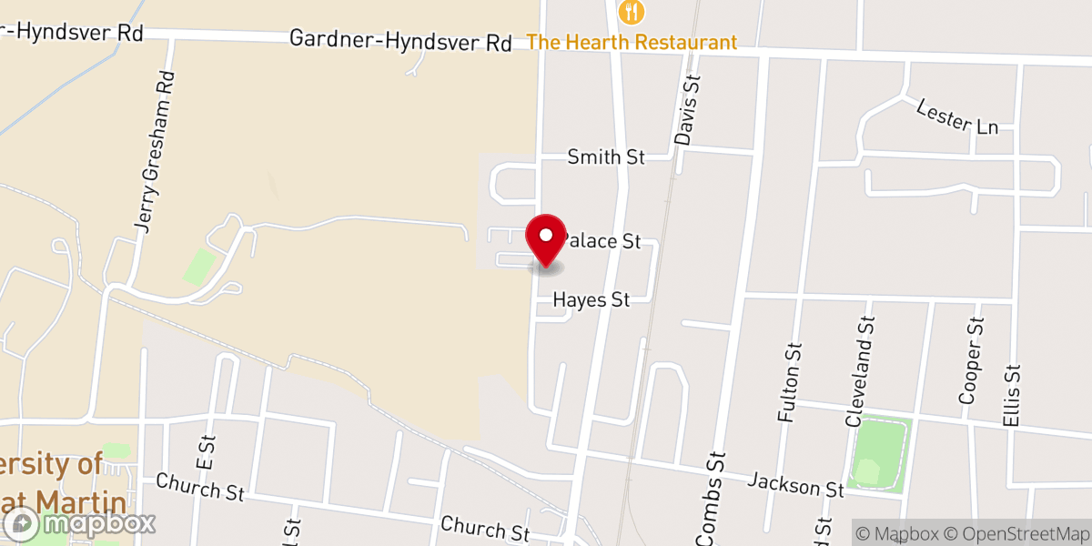Map showing location of Old Fulton Road Church of Christ