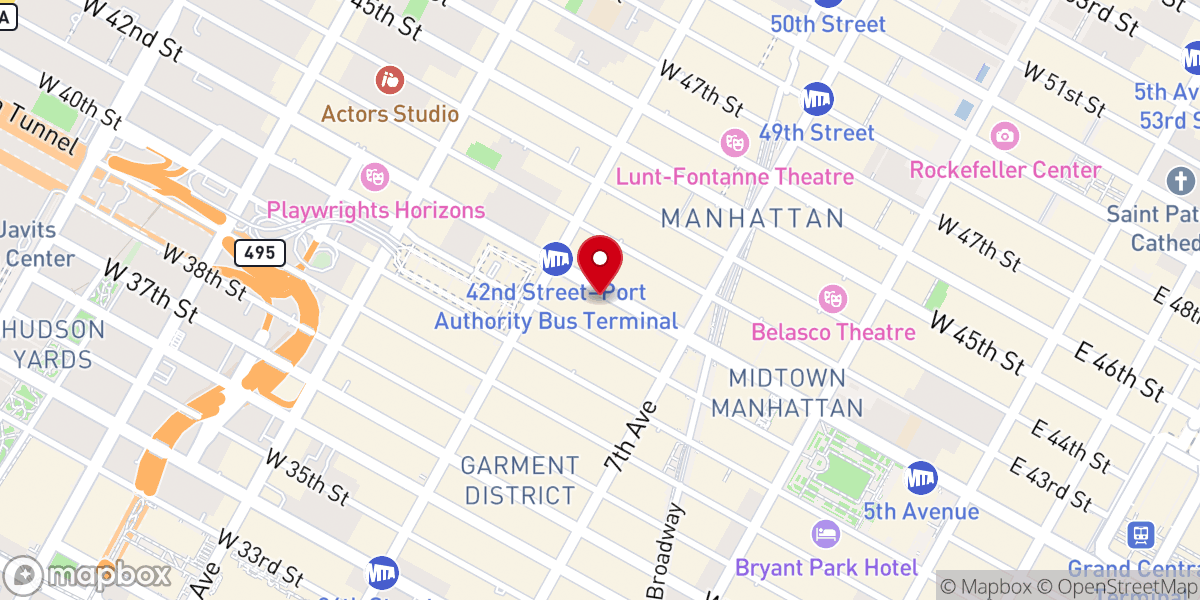 Map showing location of The Journey Church NYC