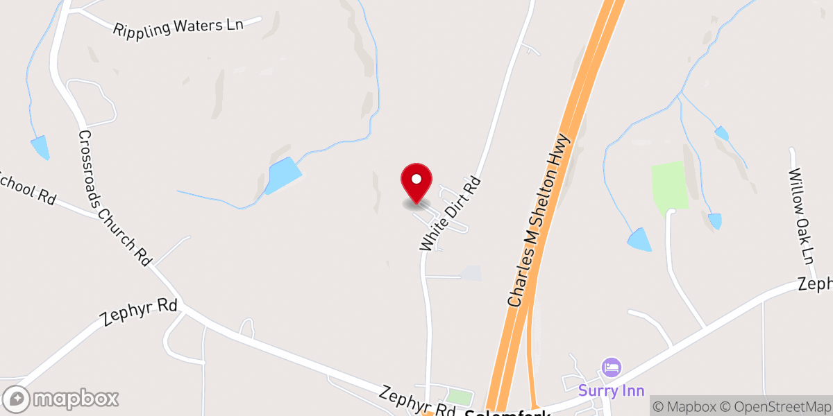 Map showing location of Dayspring Baptist Chapel