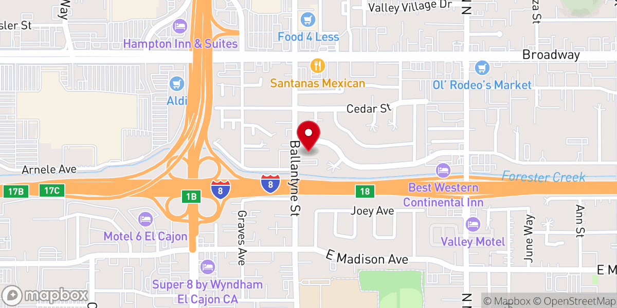 Map showing location of East County Christian Fellowship