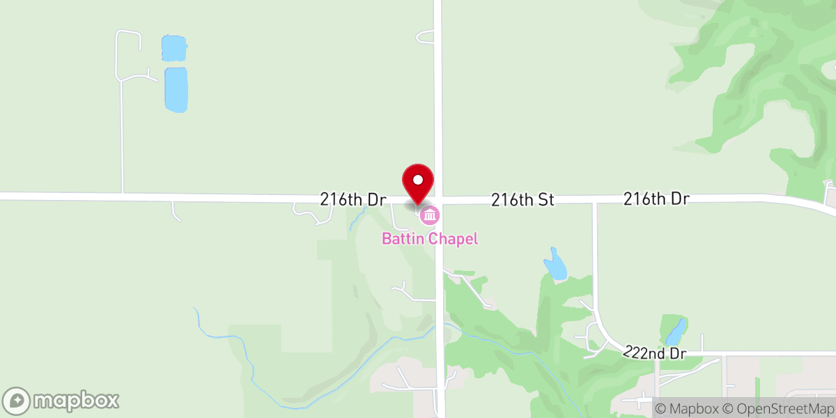 Map showing location of Battin Chapel