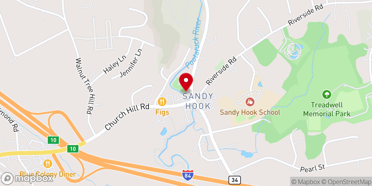 Map showing location of Sandy Hook Cafe
