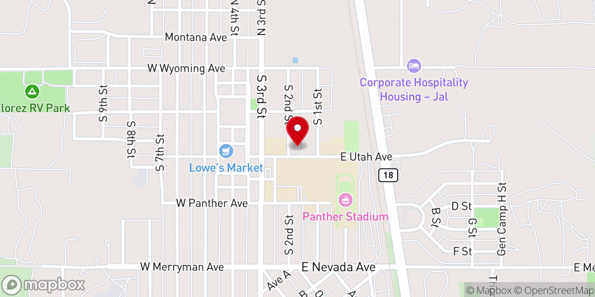Map showing location of Jal Church of Christ