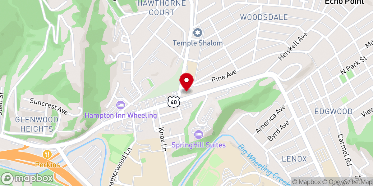 Map showing location of Vance Memorial Presbyterian Church