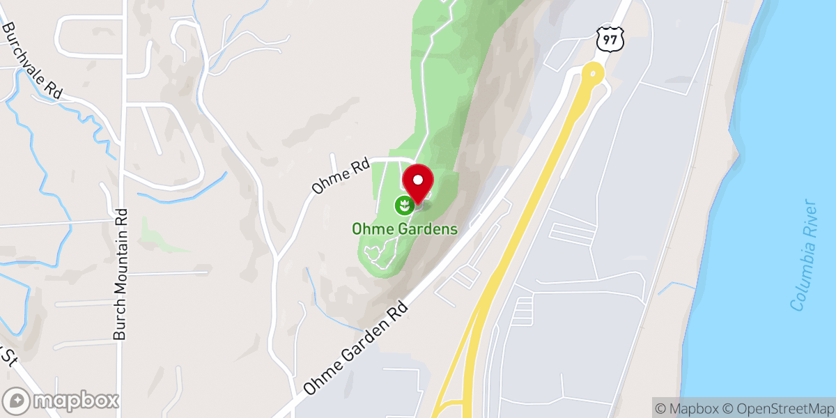Map showing location of Ohme Gardens