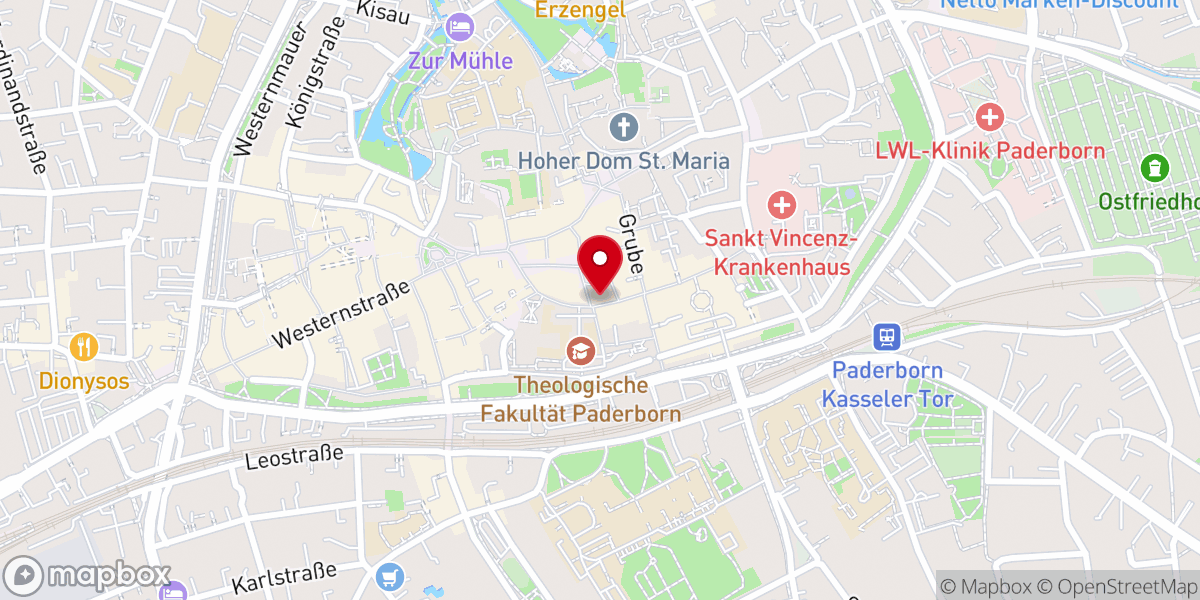Map showing location of Pax-Bank für Kirche und Caritas eG