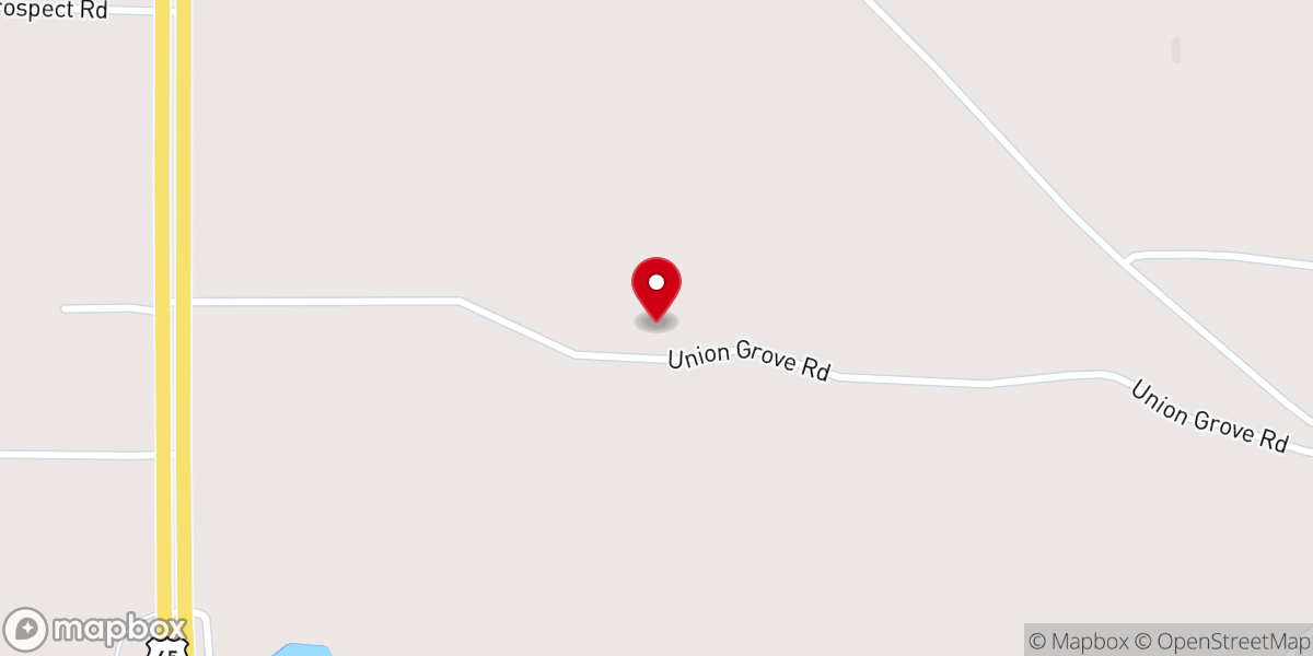 Map showing location of Union Grove United Methodist Church