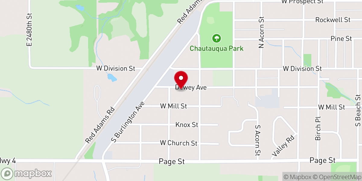 Map showing location of First United Pentecostal Church