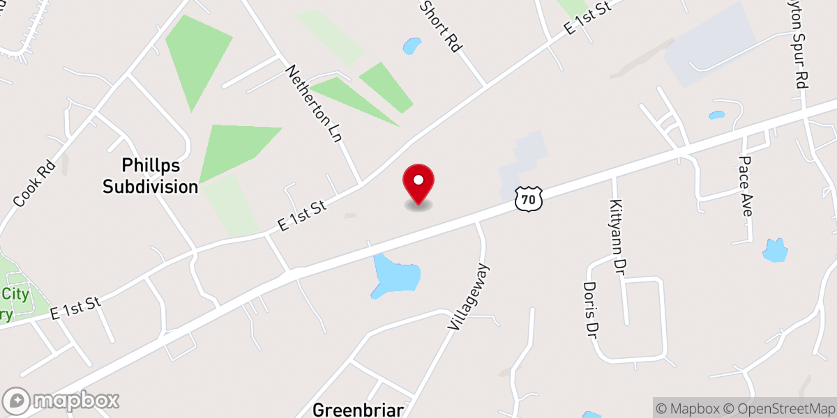 Map showing location of Bible Baptist Church