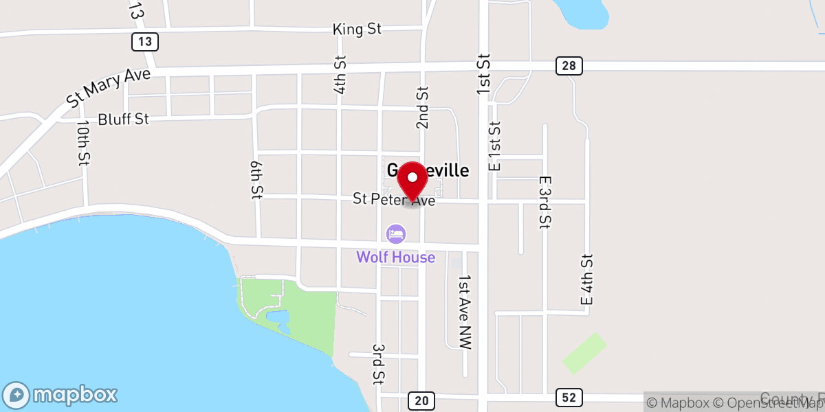 Map showing location of Trinity Evangelical Lutheran