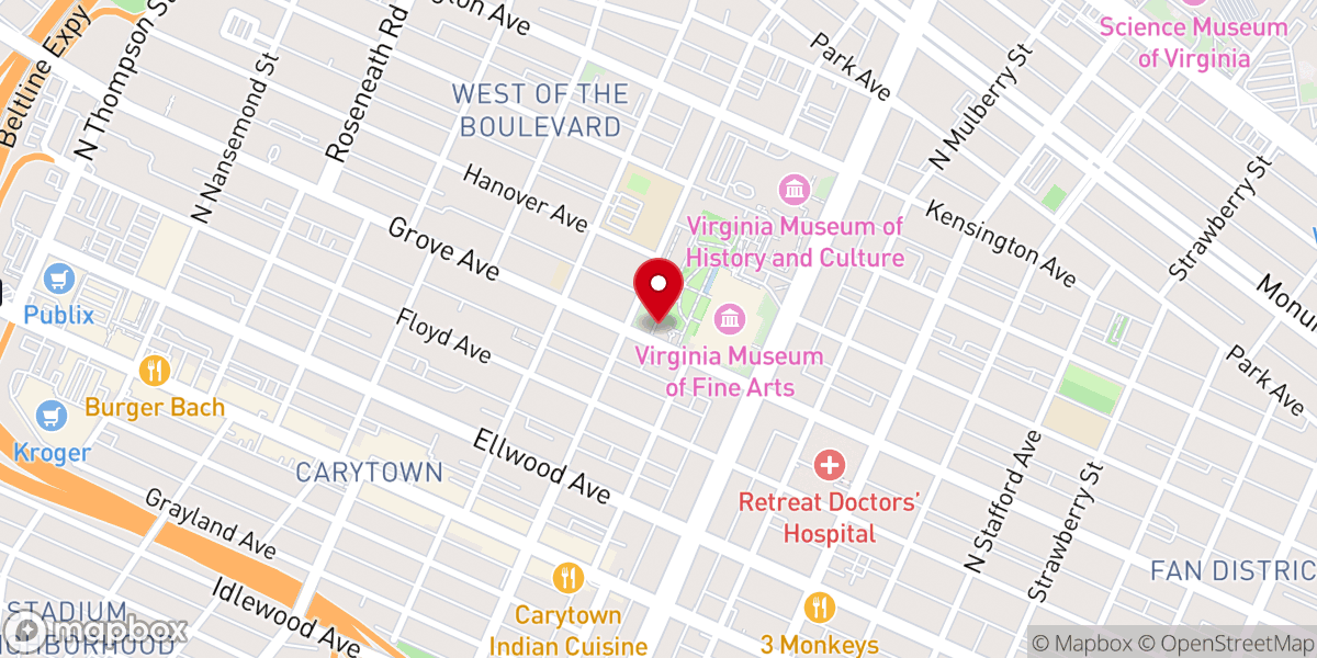Map showing location of Confederate Memorial Chapel