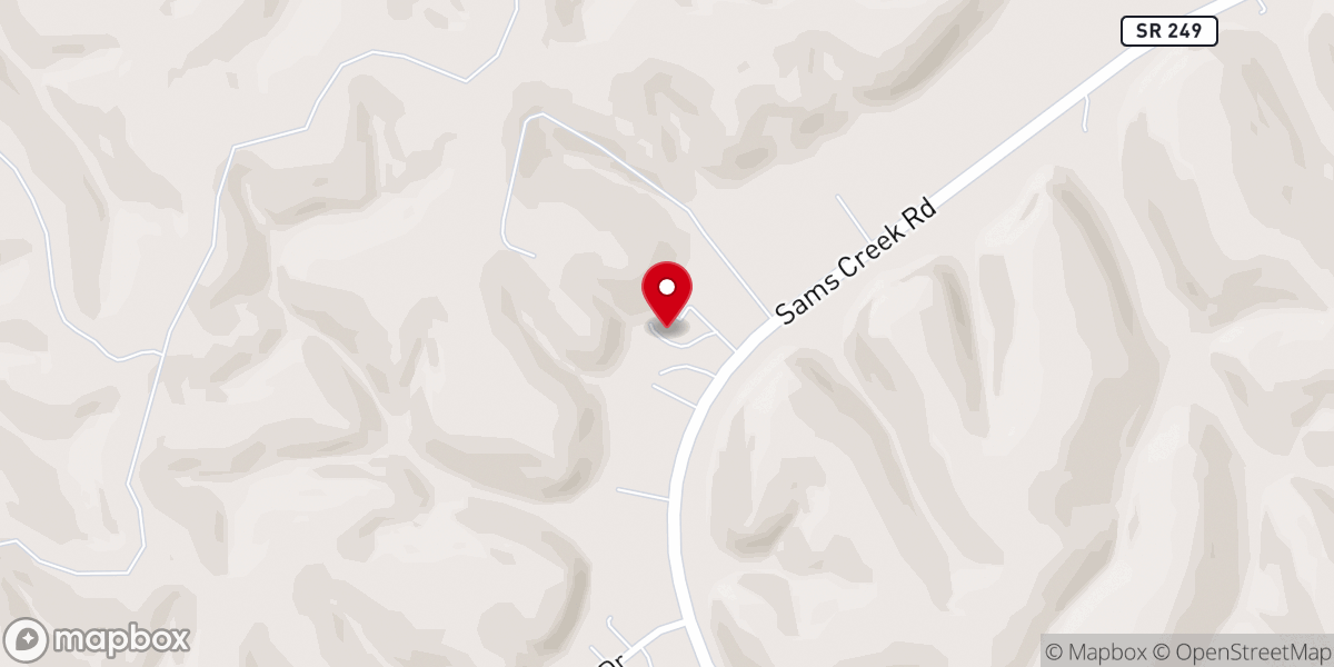 Map showing location of Harvest Fields Baptist Church