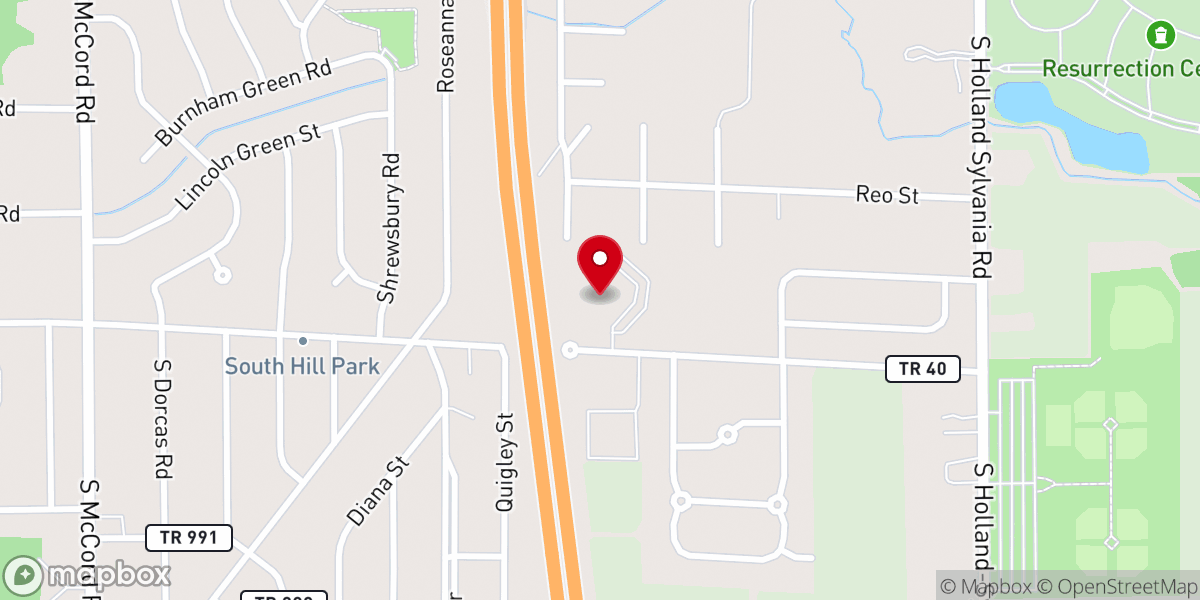 Map showing location of Hope Baptist Church