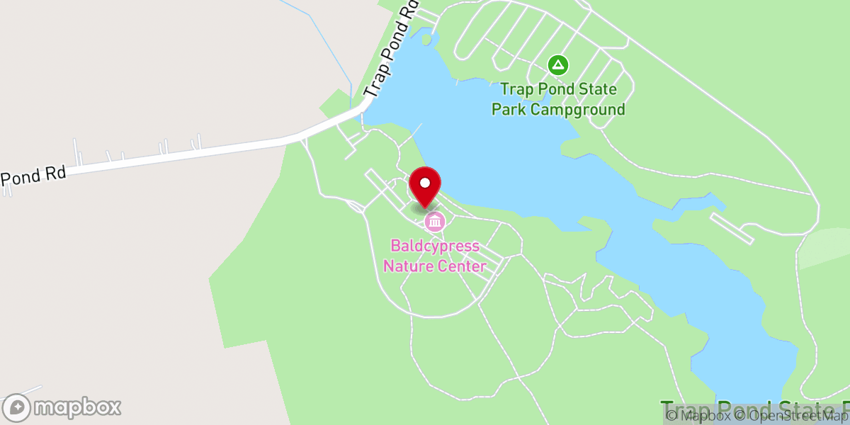 Map showing location of Trap Pond State Park