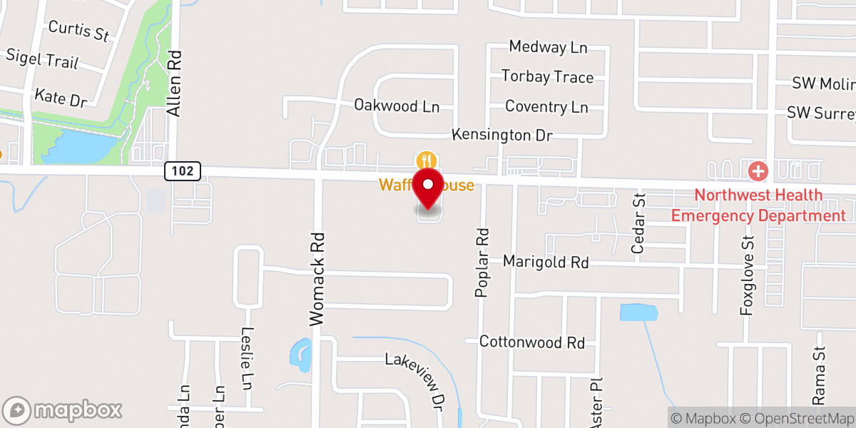 Map showing location of Reformation Baptist Church