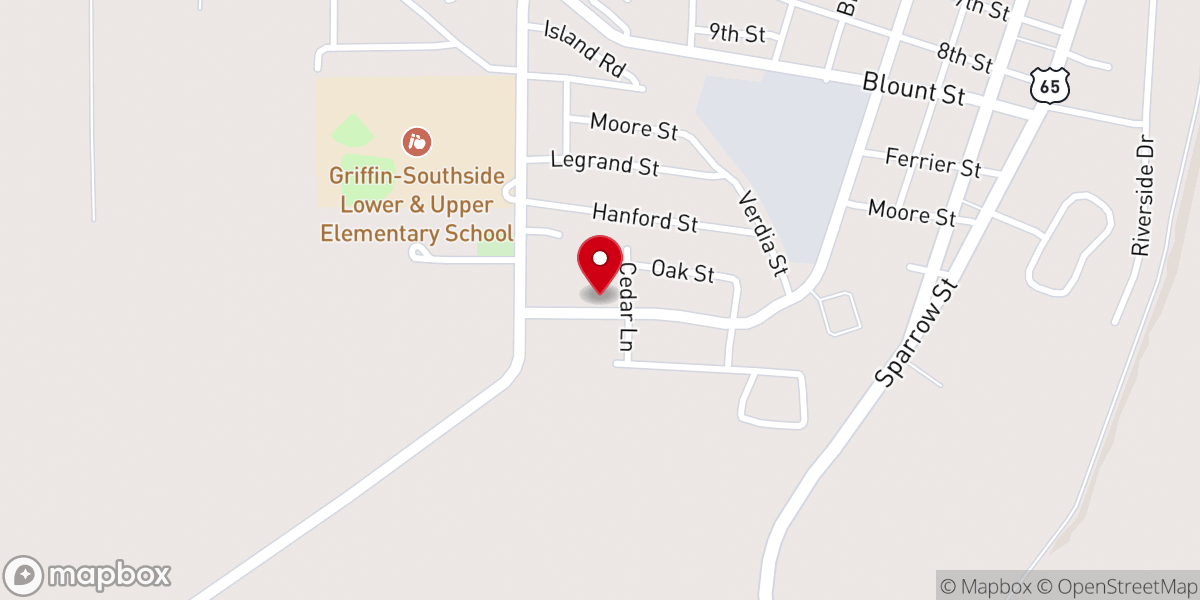 Map showing location of New Hope Missionary Baptist