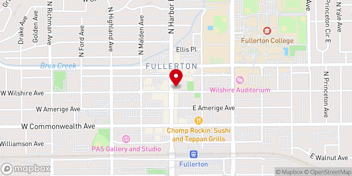 Map showing location of Unitarian Universalist Congregation Fullerton
