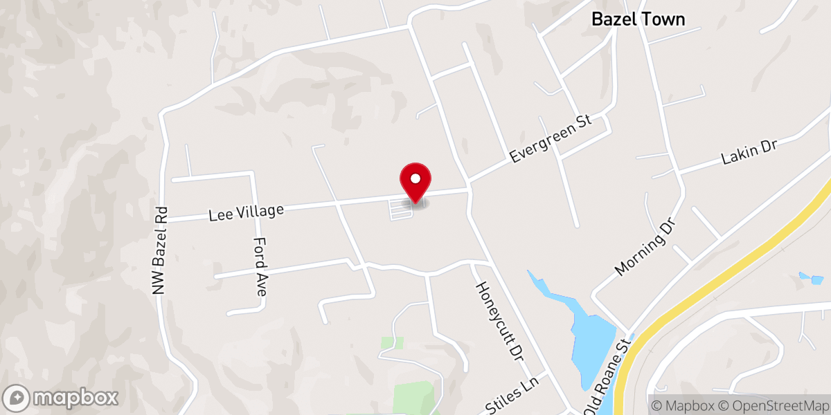 Map showing location of Lee Village Baptist Church