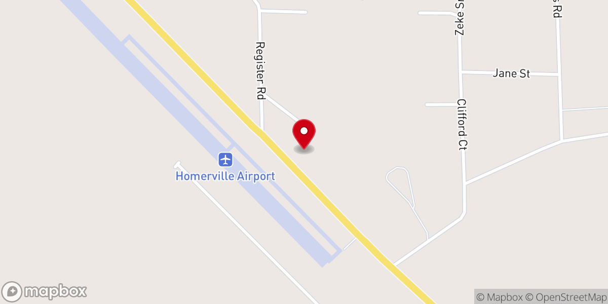 Map showing location of First Assembly of God Church