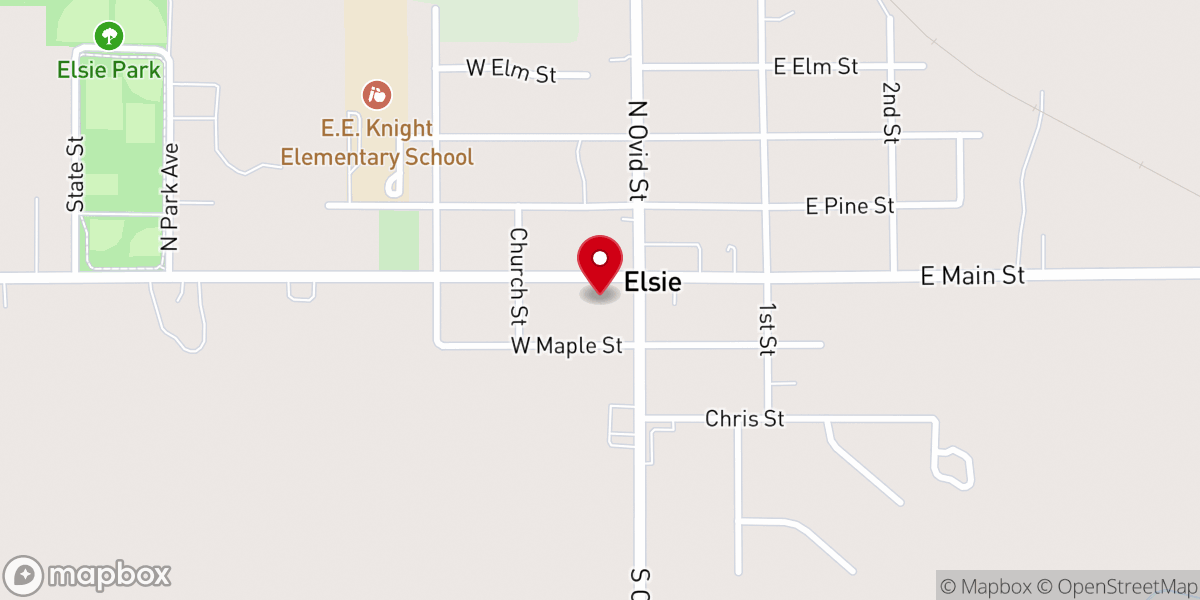 Map showing location of Village of Elsie DPW