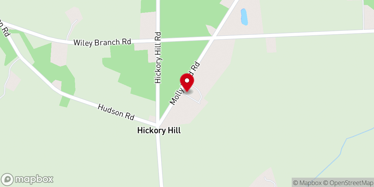 Map showing location of Hickory Hill United Methodist